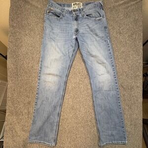 Ariat M4 Low Rise Boot Cut Jeans Mens 36x36 (fits 36x35) Light Wash Western